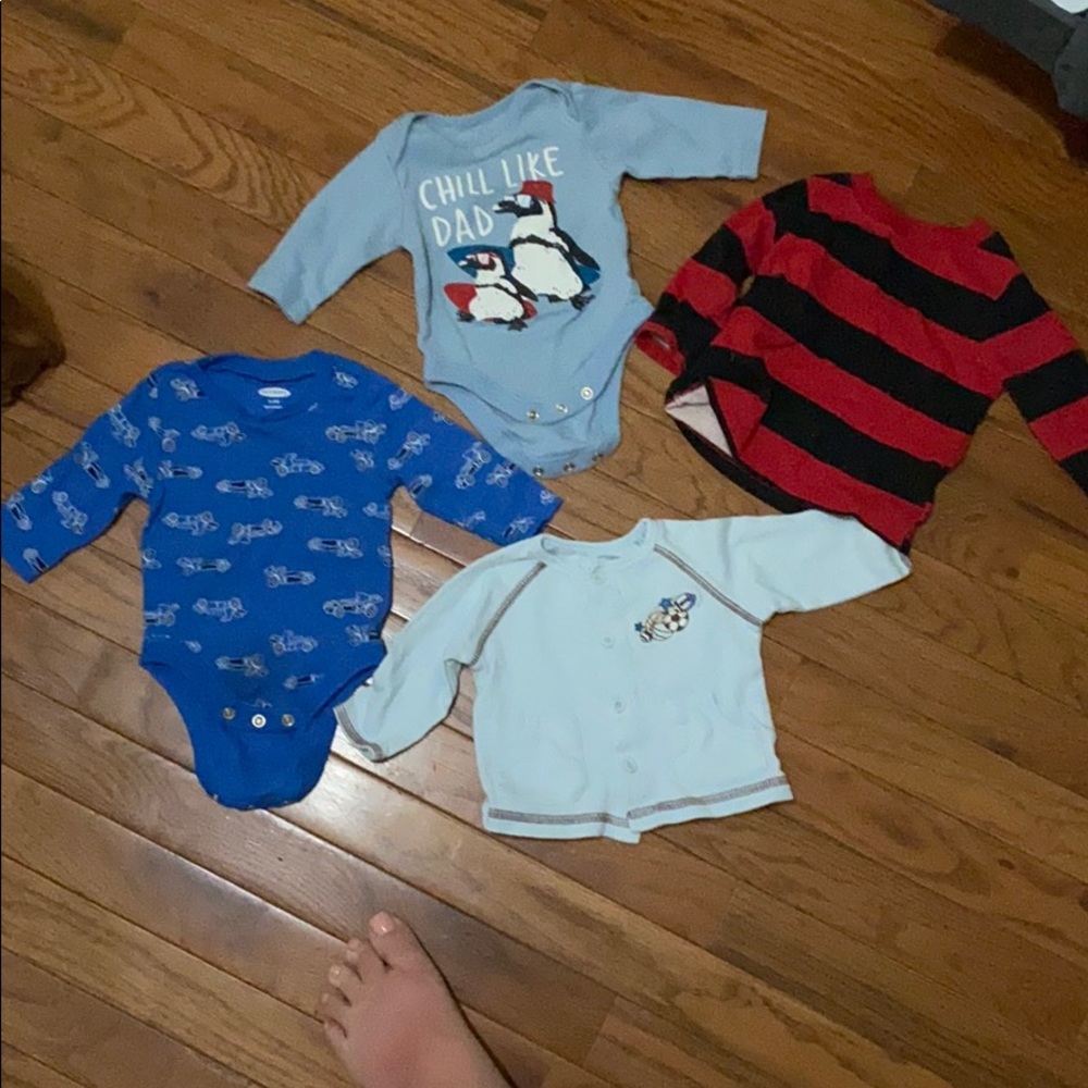 0-3  month four shirt bundle baby